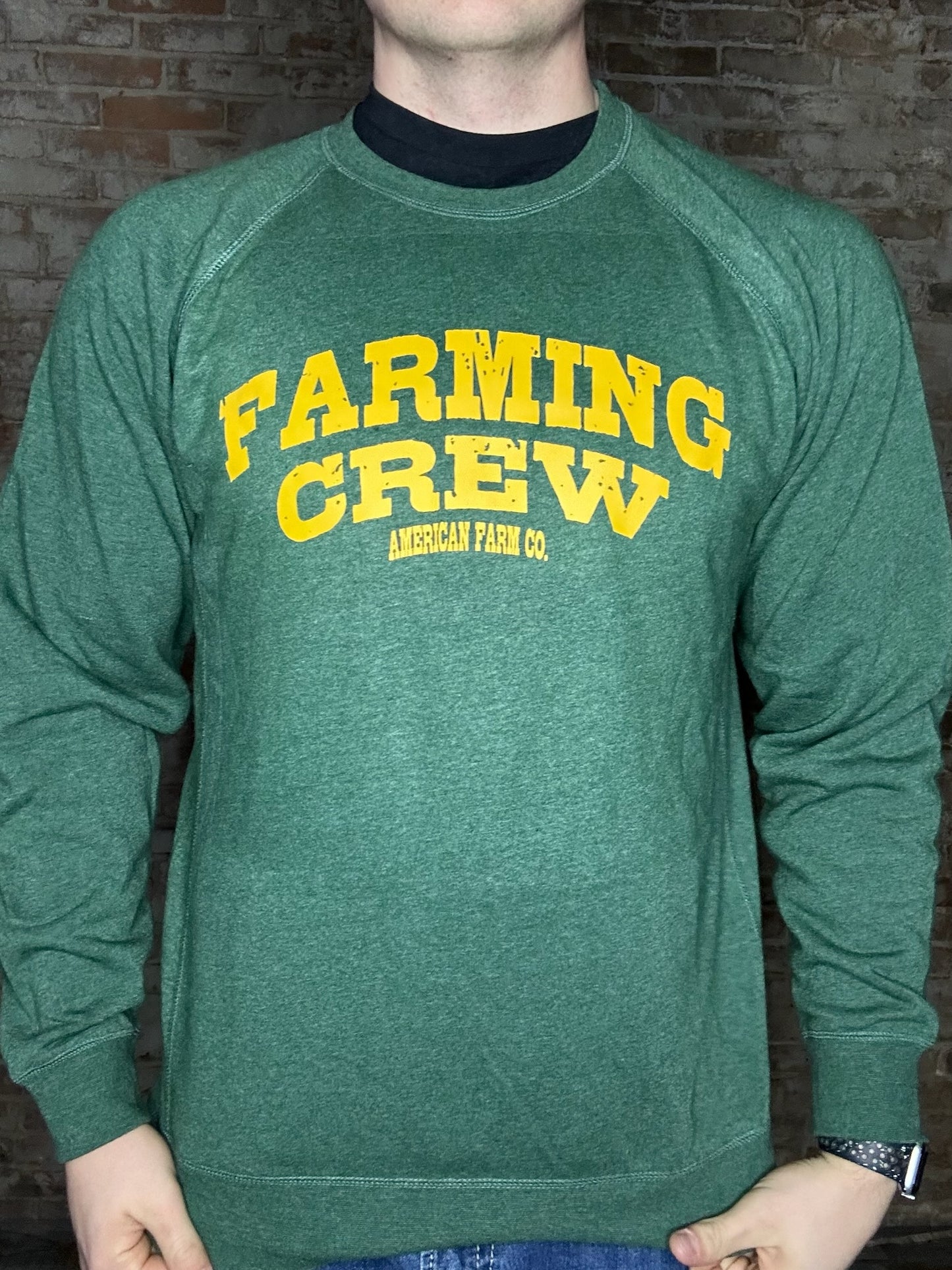 Farming Crew Graphic Crewneck~ Green