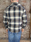 Navy and Tan Cozy Flannel Shirt