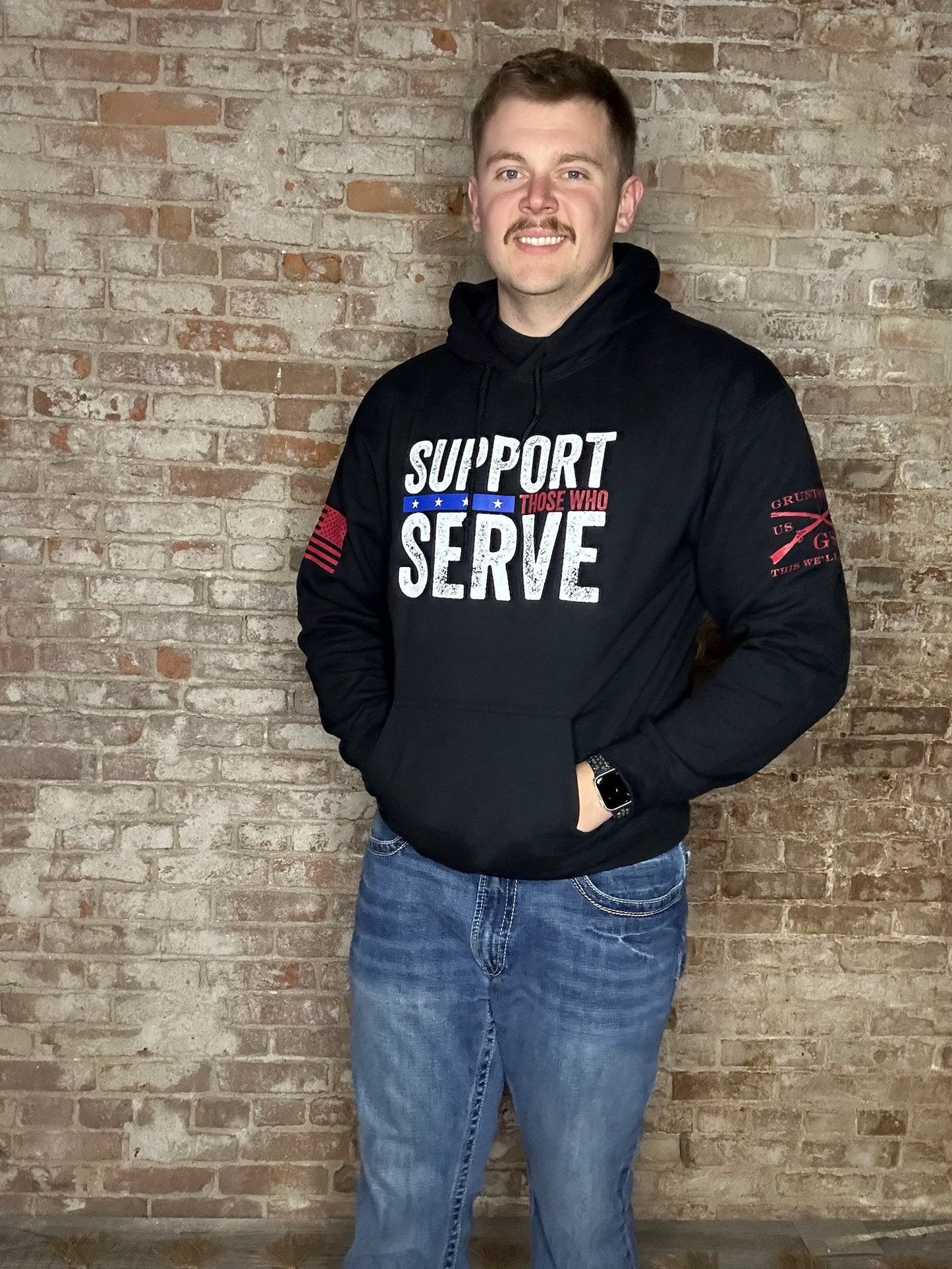 "Support Those Who Serve" Hoodie - Black