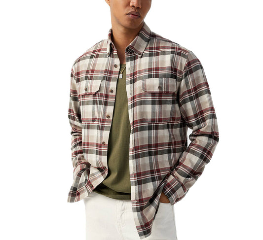 Silver Brand Plaid Flannel Shirt With Flap Pockets