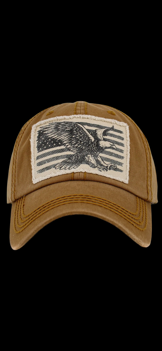 Eagle Flag Vintage Cap ~ Mustard