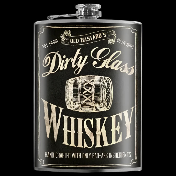 Dirty Glass Whiskey Flask
