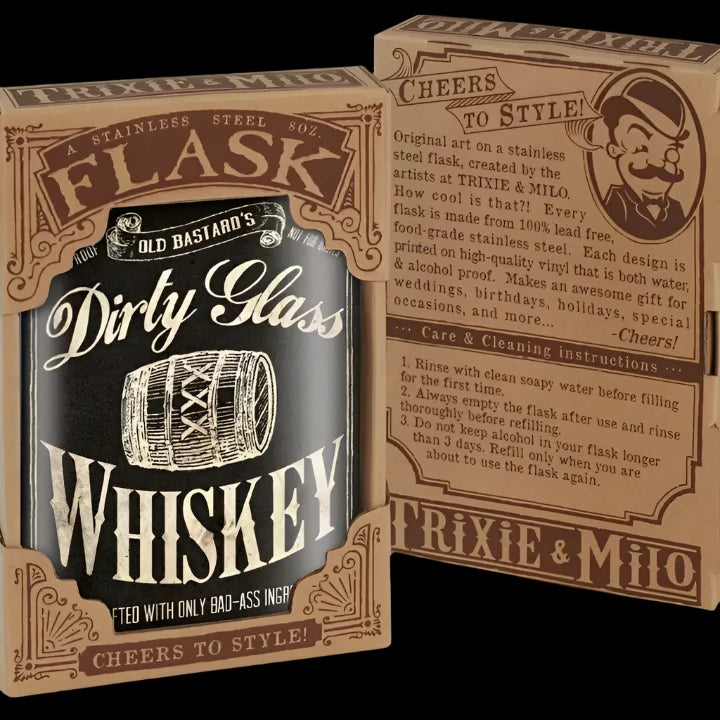 Dirty Glass Whiskey Flask