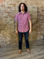 Red Plaid Metal Snap Shirt